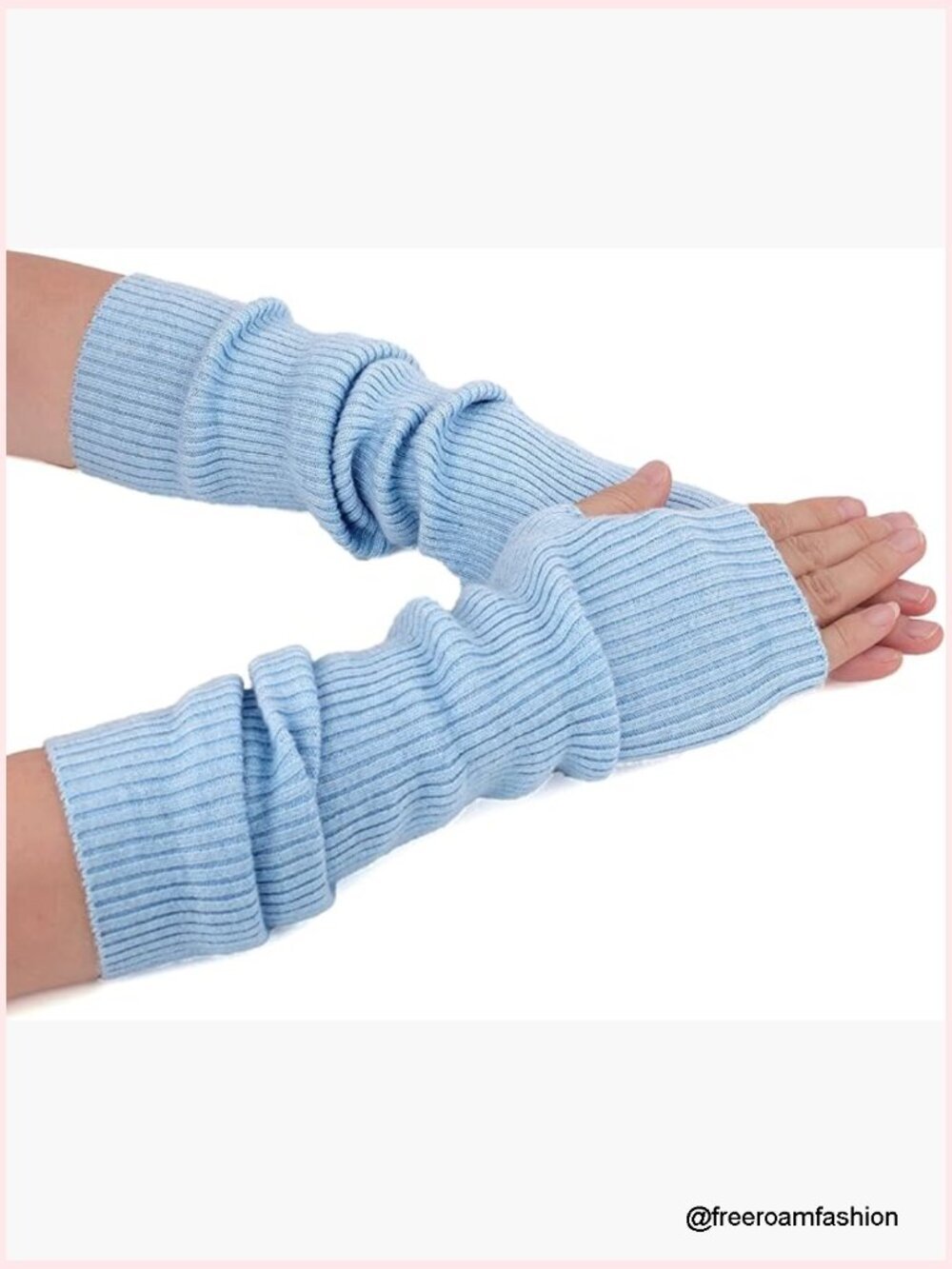Winter Cashmere Blend Fingerless Gloves Arm Warmers with Thumb Hole Women